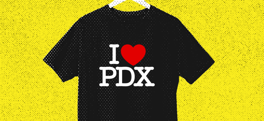 I heart PDX t-shirt graphic