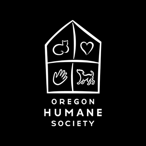 Oregon Humane Society logo white on black