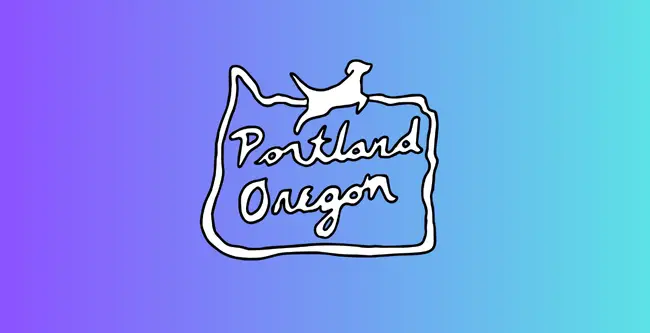 Portland Oregon iconic sign illustrated