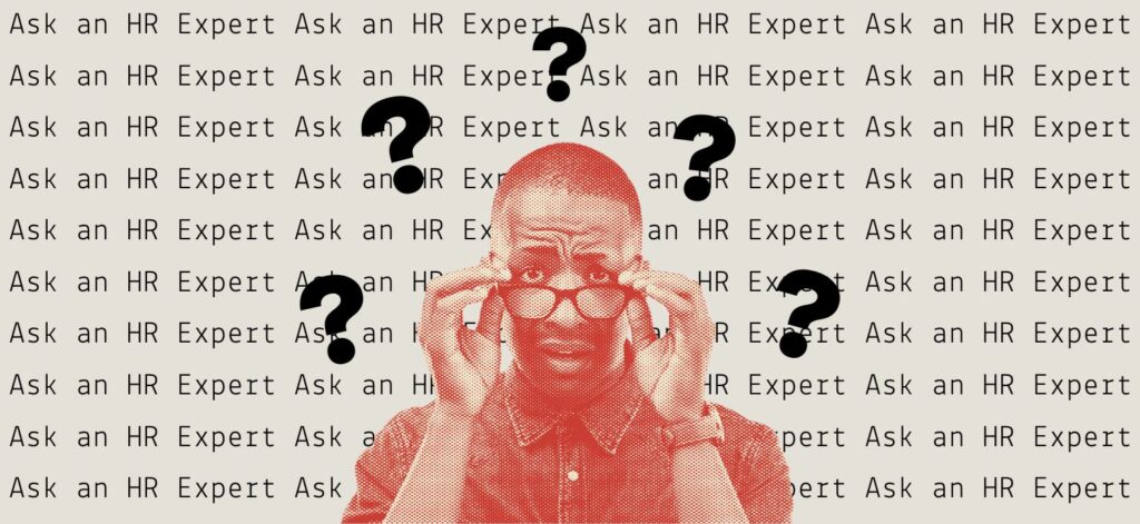 A man tipping his glasses down with a confused expression and question marks hovering overhead